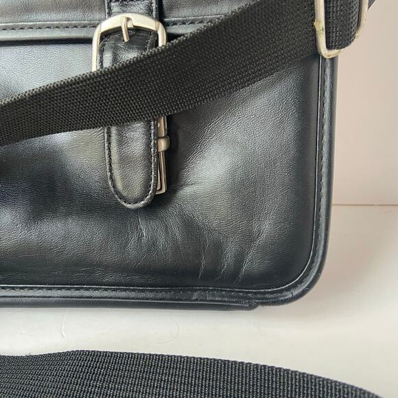 Protocol Leather Briefcase Messenger Bag Satchel Attaché Laptop Case Expandable - Picture 6 of 16